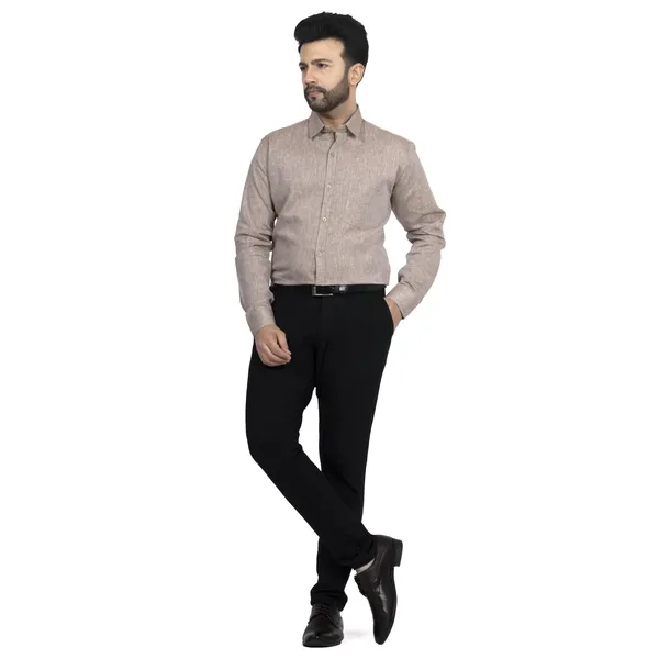 Beige_Pure_Linen__Shirt_For_Men