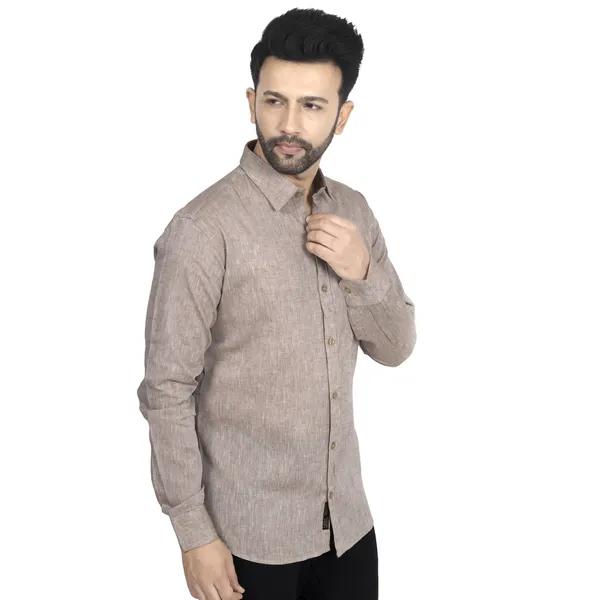 Beige_Pure_Linen__Shirt_For_Men