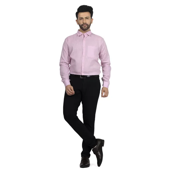 Pink_Pure_Linen__Shirt_For_Men