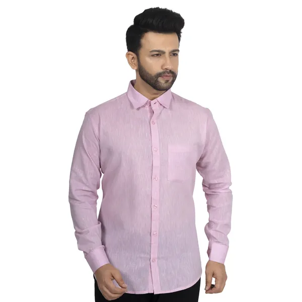 Pink_Pure_Linen__Shirt_For_Men