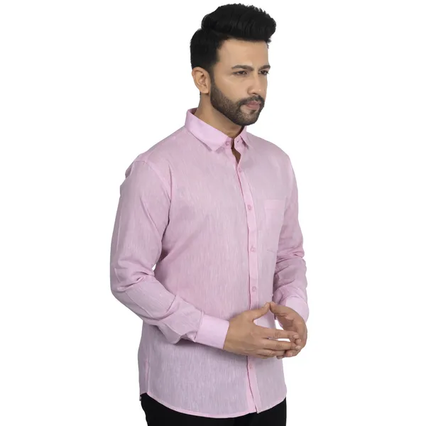 Pink_Pure_Linen__Shirt_For_Men