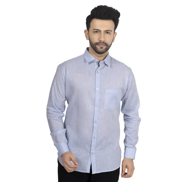 Light_Blue_Pure_Linen__Shirt_For_Men