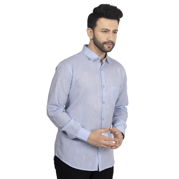 Light_Blue_Pure_Linen__Shirt_For_Men