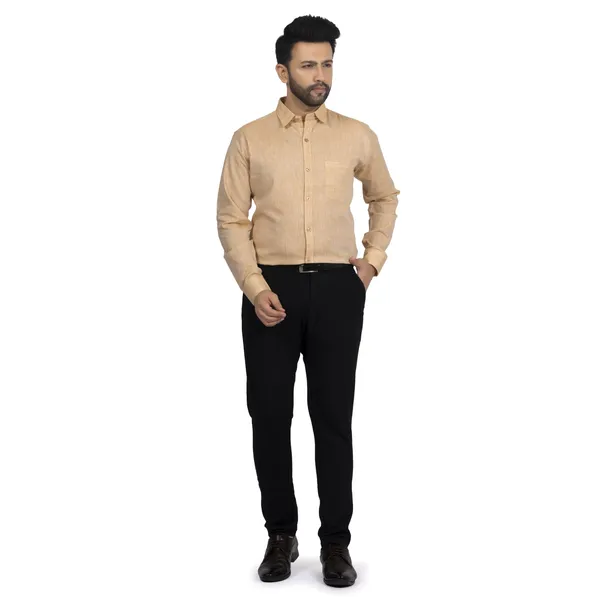 Orange_Brown_Pure_Linen__Shirt_For_Men