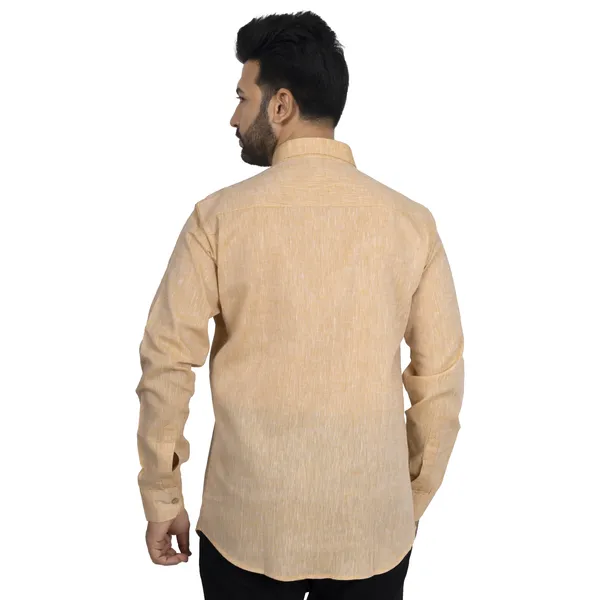 Orange_Brown_Pure_Linen__Shirt_For_Men