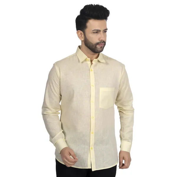 Pastel_Yellow_Pure_Linen__Shirt_For_Men