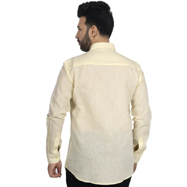 Pastel_Yellow_Pure_Linen__Shirt_For_Men