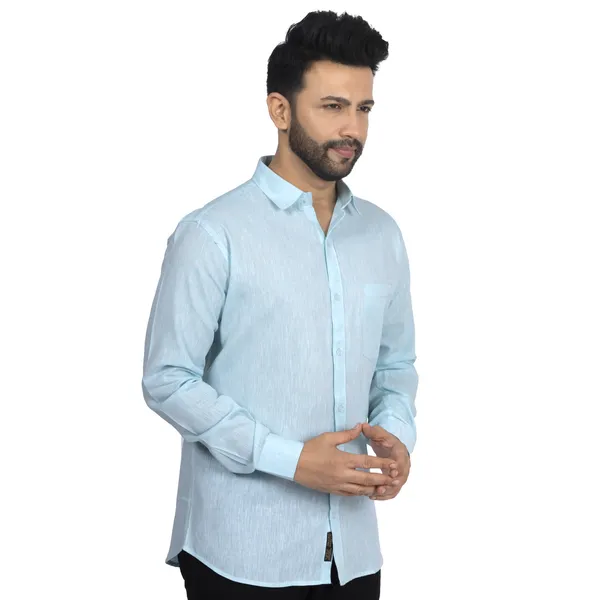 Sky_Blue_Linen_Casual_Shirt_For_Men