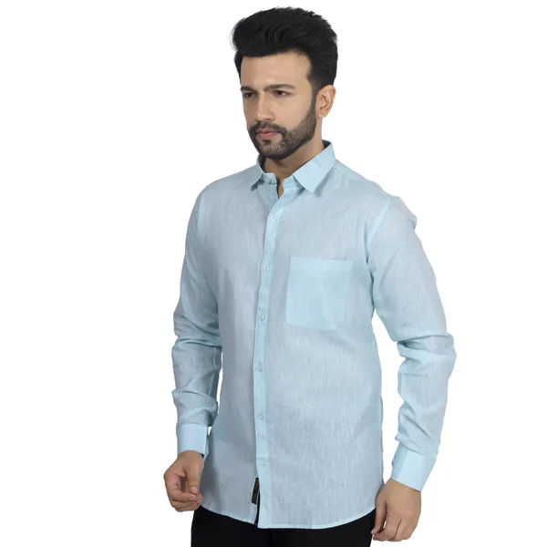 Sky_Blue_Linen_Casual_Shirt_For_Men