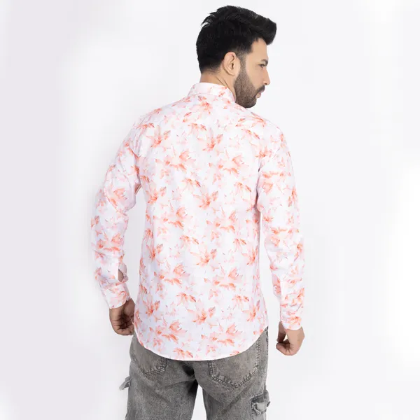 Orange_Cotton_Linen_Blend__Shirt_For_Men