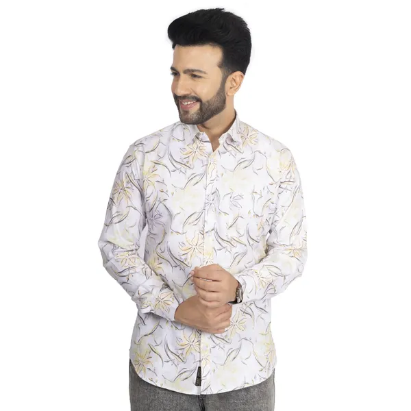 White_Cotton_Linen_Blend__Shirt_For_Men