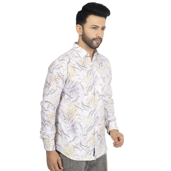 White_Cotton_Linen_Blend__Shirt_For_Men