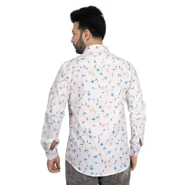 White_Multicolour_Cotton_Linen_Blend__Shirt_For_Men