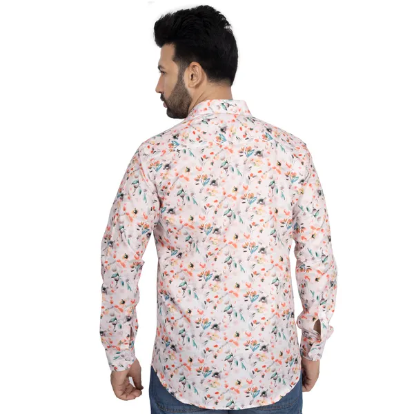 Orange_Red_Cotton_Linen_Blend__Shirt_For_Men