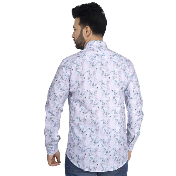Blue_And_Green_Cotton_Linen_Blend__Shirt_For_Men