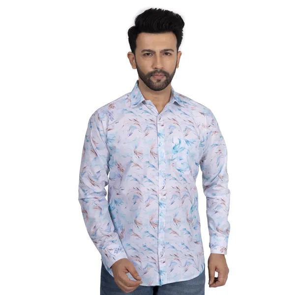 Light_Blue_Cotton_Linen_Blend__Shirt_For_Men