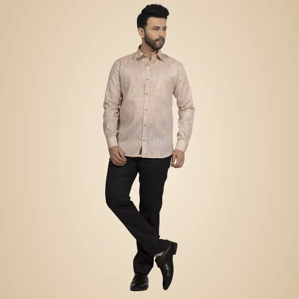 Beige_Cotton_Linen_Blend__Shirt_For_Men