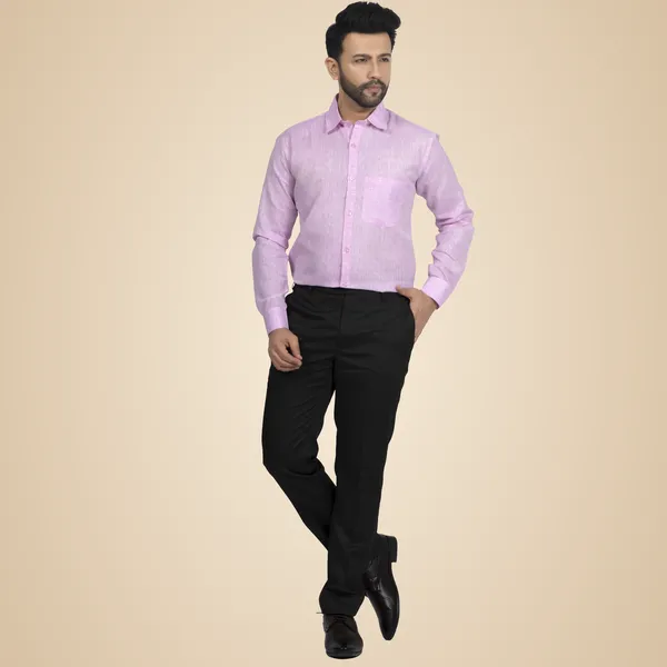 Baby_Pink_Cotton_Linen_Blend__Shirt_For_Men