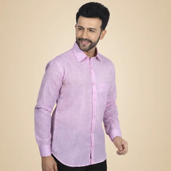 Baby_Pink_Cotton_Linen_Blend__Shirt_For_Men