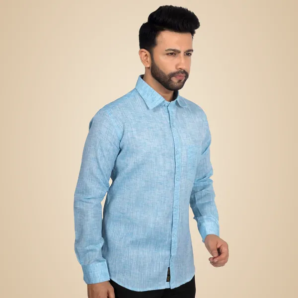 Blue_Cotton_Linen_Blend__Shirt_For_Men