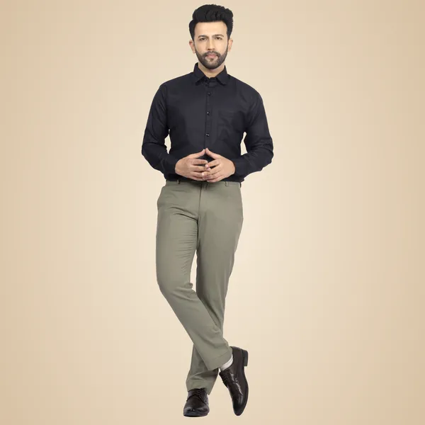 Black_Cotton_Linen_Blend__Shirt_For_Men
