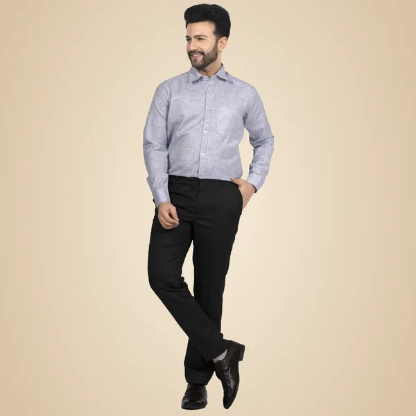 Ash_Grey_Cotton_Linen_Blend__Shirt_For_Men