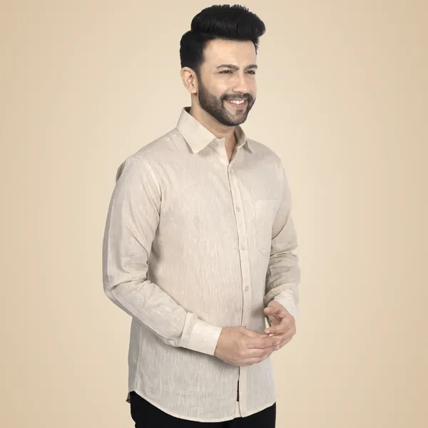 Light_Beige_Pure_Linen__Shirt_For_Men