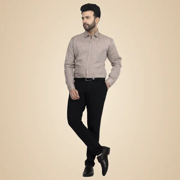 Beige_Pure_Linen__Shirt_For_Men