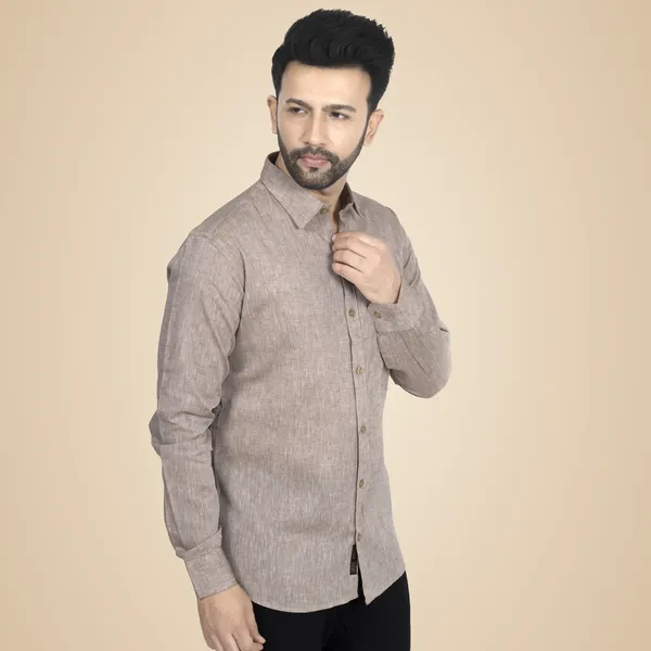 Beige_Pure_Linen__Shirt_For_Men