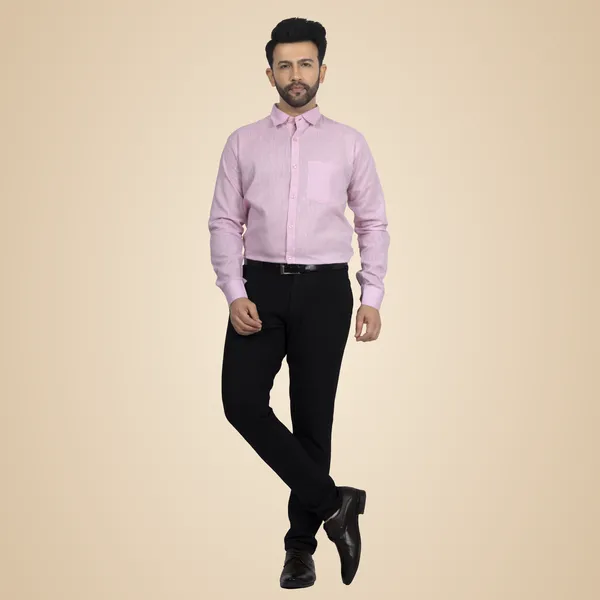 Pink_Pure_Linen__Shirt_For_Men