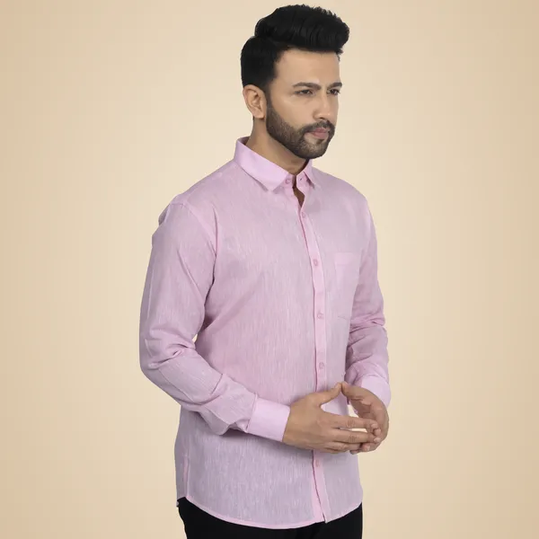 Pink_Pure_Linen__Shirt_For_Men