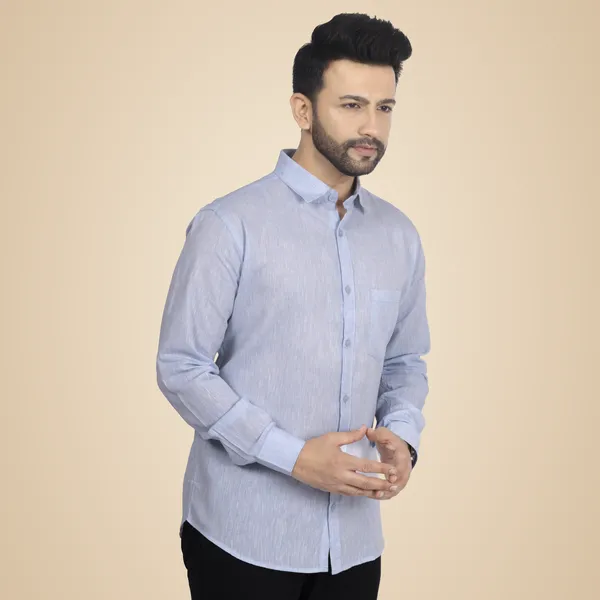 Light_Blue_Pure_Linen__Shirt_For_Men
