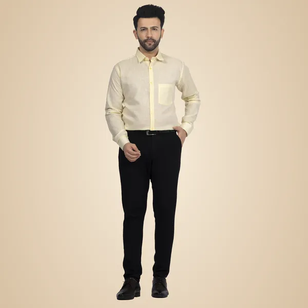 Pastel_Yellow_Pure_Linen__Shirt_For_Men