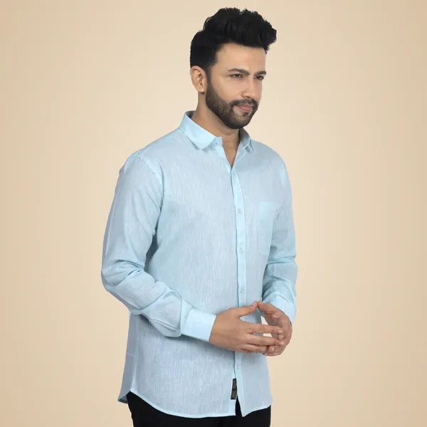 Sky_Blue_Linen_Casual_Shirt_For_Men