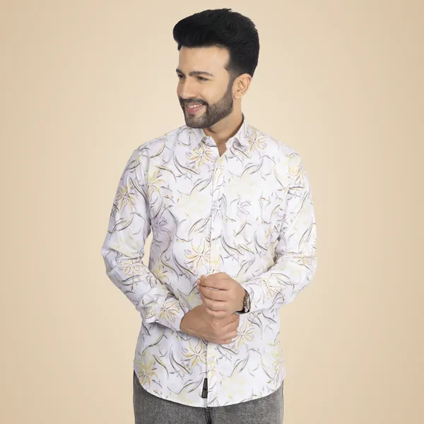 White_Cotton_Linen_Blend__Shirt_For_Men