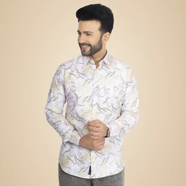 White_Cotton_Linen_Blend__Shirt_For_Men