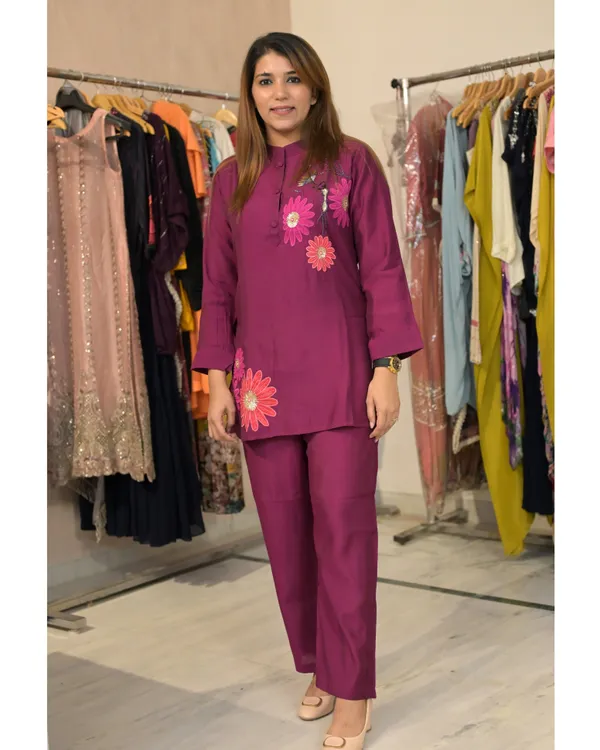 Purple_Elegant_Design_Pure_Cotton_Silk_Co-Ord_Set_For_Women