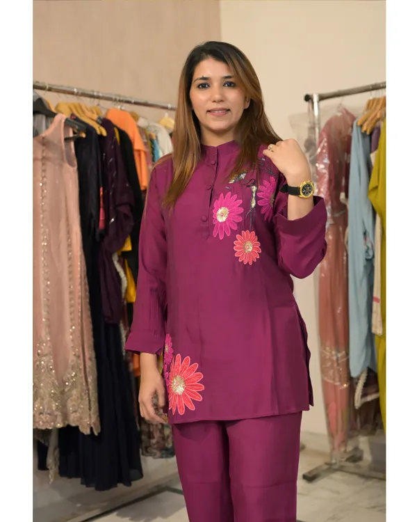 Purple_Elegant_Design_Pure_Cotton_Silk_Co-Ord_Set_For_Women
