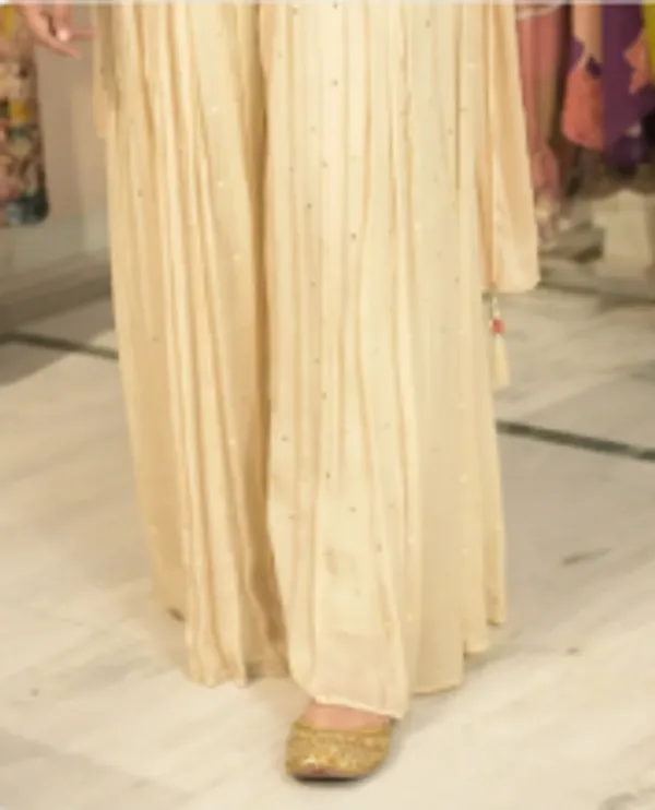 Cream_Elegant_Design_Pure_Chiffon_Three_Piece_Co-Ord_Set_For_Women
