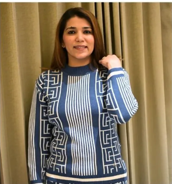 Blue_Elegant_Design_Woollen_Cotton_Co-Ord_Set_For_Women