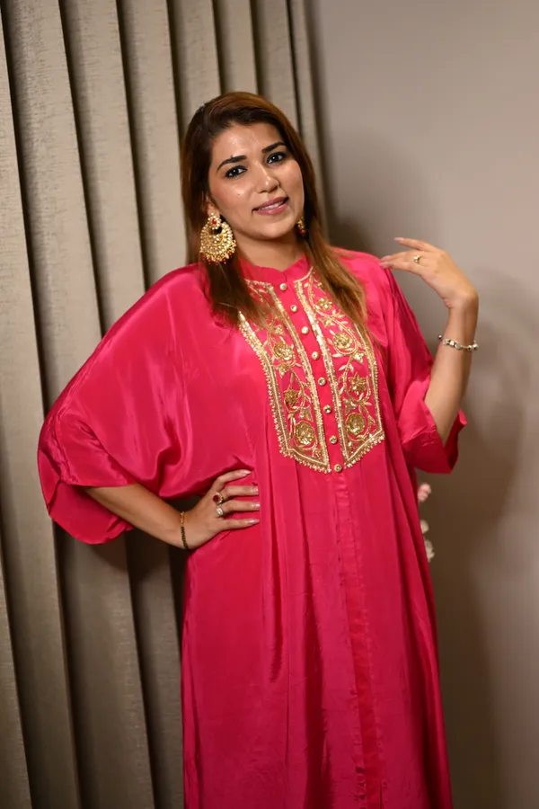 Red_Elegant_Design_Cotton_Crepe_Couture_With_Handwork_Dress_For_Women