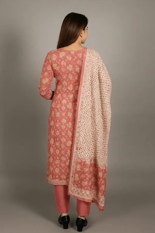Peach_Elegant_Design_Afghani_Cotton_Three-Piece_Kurta_Set_For_Women