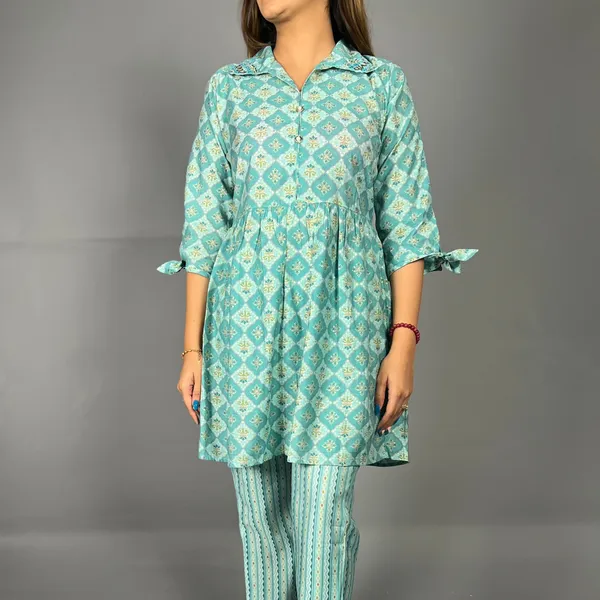 Green_Elegant_Design_Breezy_Muslin_Co-Ord_Set_For_Women