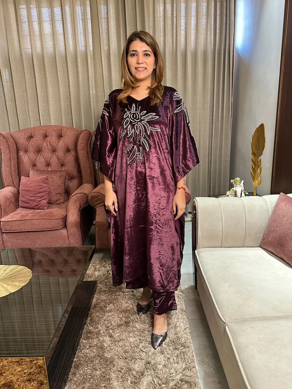 Velvet_kaftan_coord_set