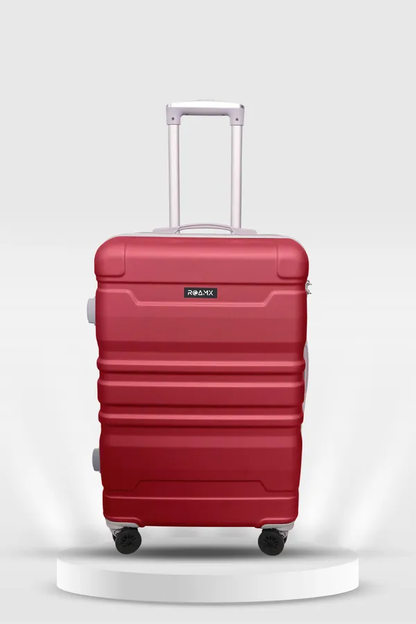 Red_Acrylonitrile_Butadiene_Styrene_Striped_Check-In_Suitcase_For_Men_&_Women