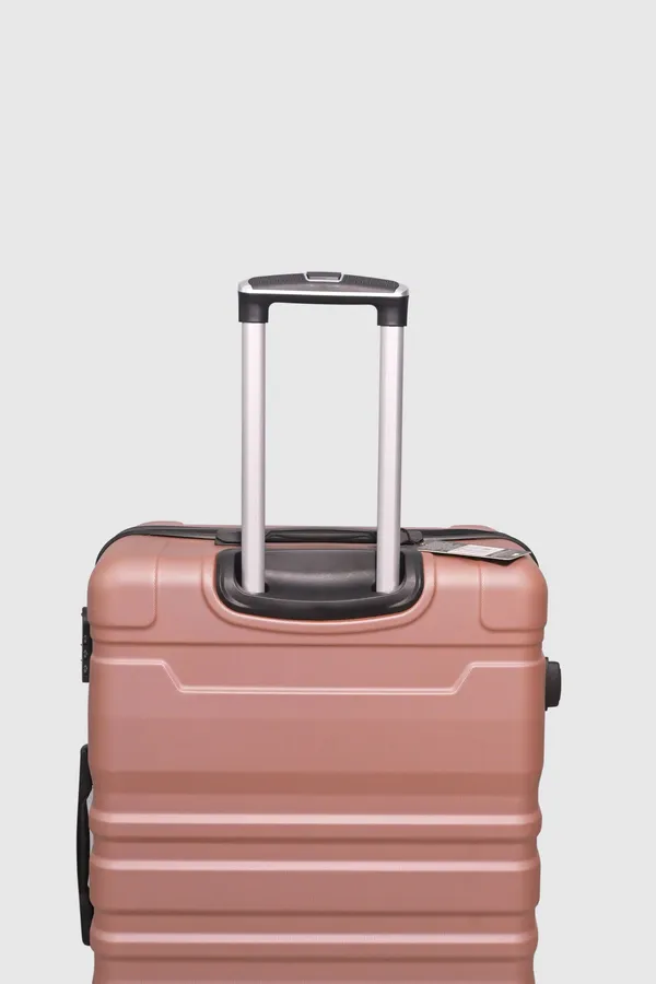 Peach_Acrylonitrile_Butadiene_Styrene_Striped_Check-In_Suitcase_For_Men_&_Women