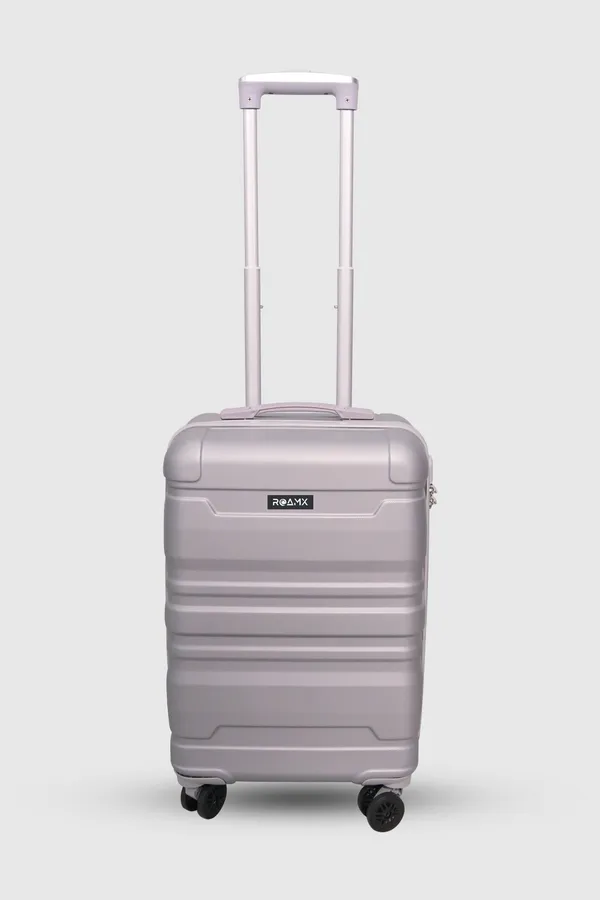 Silver_Acrylonitrile_Butadiene_Styrene_Striped_Cabin_Suitcase_For_Men_&_Women