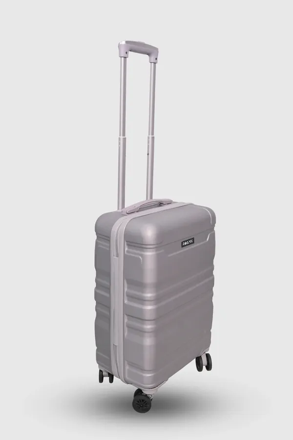 Silver_Acrylonitrile_Butadiene_Styrene_Striped_Cabin_Suitcase_For_Men_&_Women