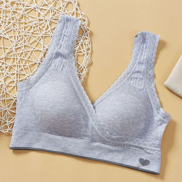 Grey_Nylon,_Cotton,_Elastane_Wirefree_Crossback_Full_Coverage_Maternity/Nursing_Bra_For_Women