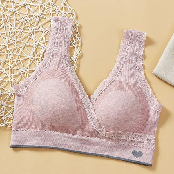 Pink_Nylon,_Cotton,_Elastane_Wirefree_Crossback_Full_Coverage_Maternity/Nursing_Bra_For_Women